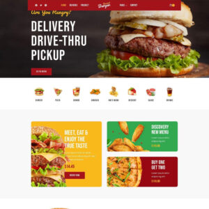 Thiết kế website cho cửa hàng hamburger, mẫu giao diện web nhà hàng đẹp